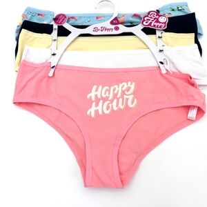 NEW 5 Pack  Be Happy Cotton Briefs "Happy Hour" Women's XL Orig $40